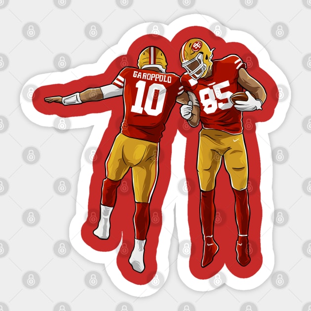 Jimmy Garoppolo x George Kittle San Francisco 49ers Sticker by opoyostudio